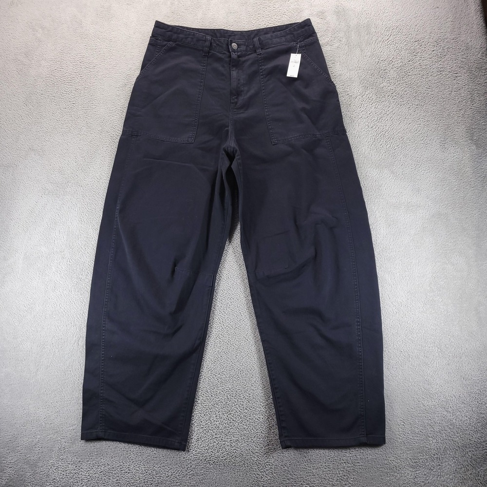 Gap Pants Womens 14 Tall Blue Wide Leg Barrel Chino Twill Baggy